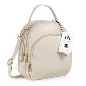 Rucsac dama din piele naturala DiAmanti Amato Beige